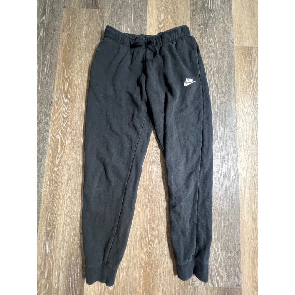 Nike Joggers Mens Small Black‎ Good Fleece Sweatpants Drawstring Cuffed Logo